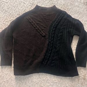 Simply Vera Vera Wang Black and Brown colorblock Sweater woman’s size xl